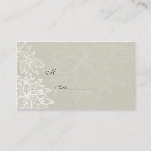 Customizable Contoured Bloom Taupe Special Occasion Place Card Business Card Templates