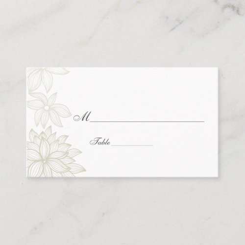 Contoured Bloom Taupe Special Occasion Place Card Business Card
