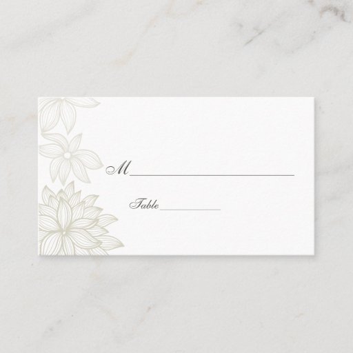 Customizable Contoured Bloom Taupe Special Occasion Place Card Business Card