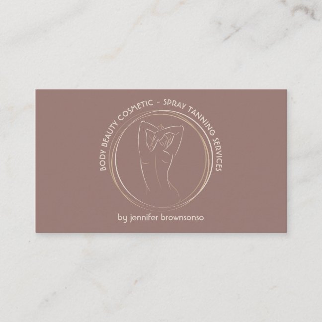 Contouring Spray Tan Salon Bronze Body Sculpting Business Card