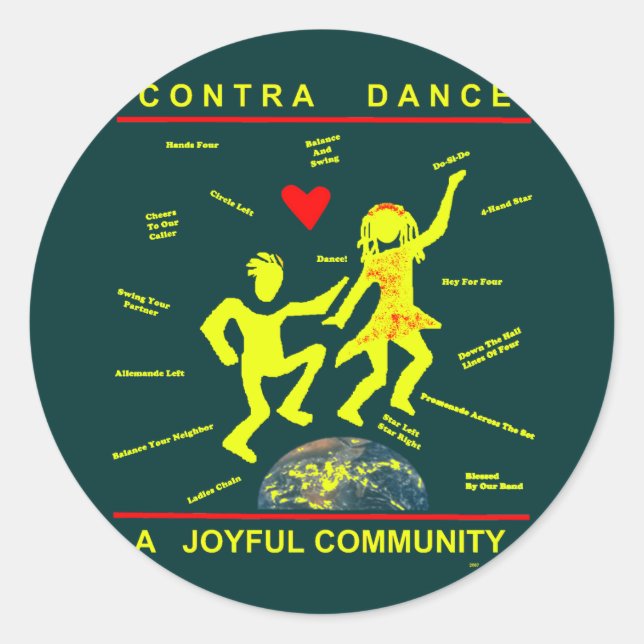Contra Dance Gifts Classic Round Sticker (Front)