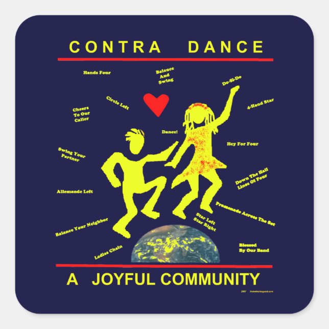 Contra Dance Gifts Square Sticker (Front)