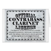 Contrabass Clarinet License (Front Horizontal)