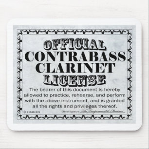 Contrabass Clarinet License Mouse Pad