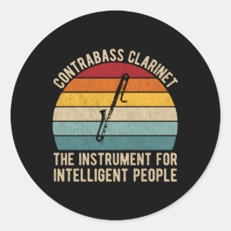 Contrabass Clarinet Players For A Clarinetist Classic Round Sticker