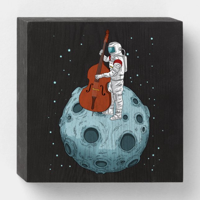 Contrabass Jazz Music Upright Bass Double Bass Wooden Box Sign (Front Horizontal)
