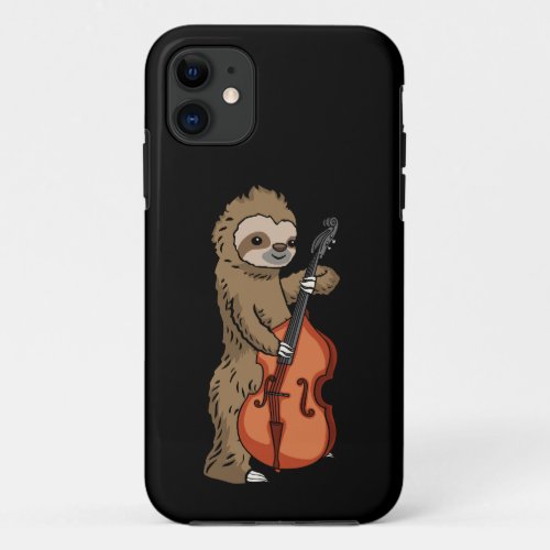 Contrabass Music Gift Sloth Musician Double Bass iPhone 11 Case