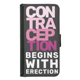 Contraception Begins With Erection Women's Rights Samsung Galaxy S5 Wallet Case