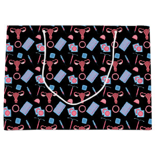 Contraception Pattern Feminist Large Gift Bag