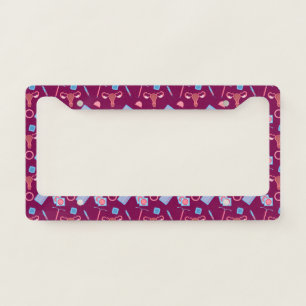 Contraception Pattern Feminist License Plate Frame