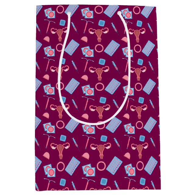 Contraception Pattern Feminist Medium Gift Bag (Front)
