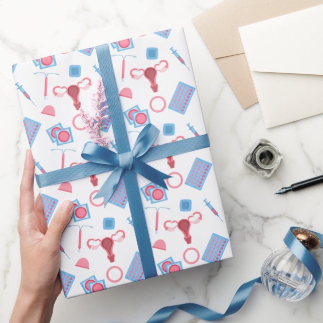 Contraception Pattern Feminist Wrapping Paper (Gifting)