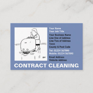 Contract Cleaning Cartoon Business Card