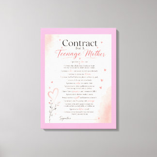 Contract for Teenage Mothers Canvas Print