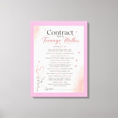 Contract for Teenage Mothers Canvas Print