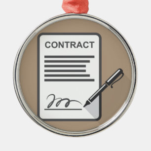 Contract Icon Metal Ornament