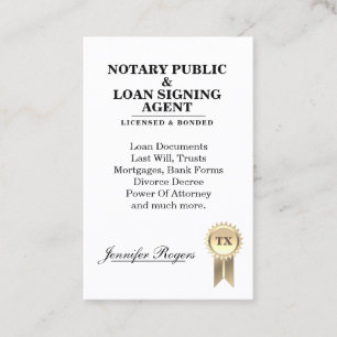 Contract looking certification  business card