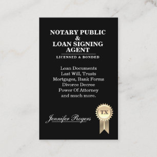 Contract looking certification business card