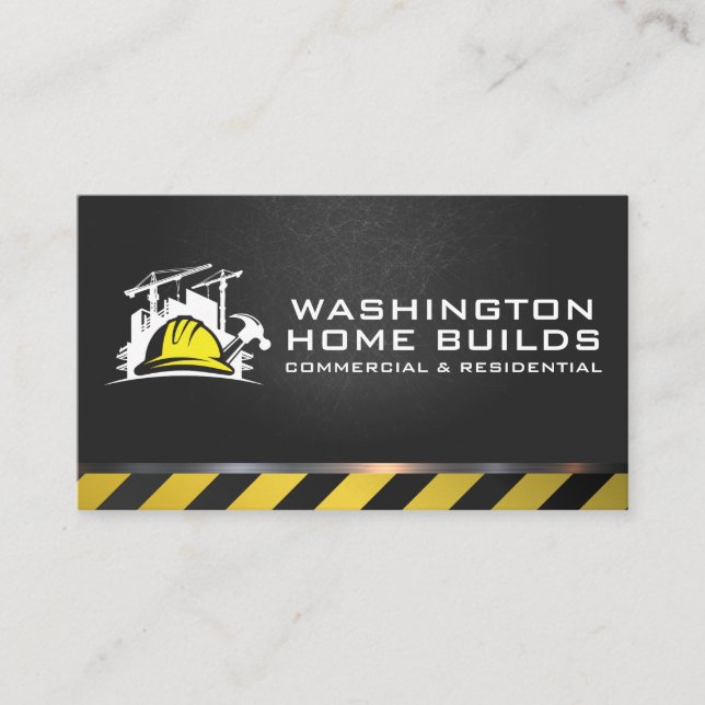 Contractor | Commercial Construction Builds Business Card (Front)