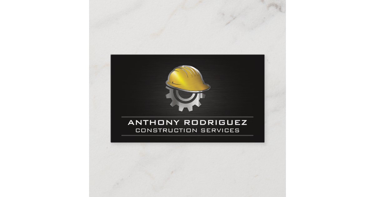 Contractor | Construction Blue Collar Business Card | Zazzle