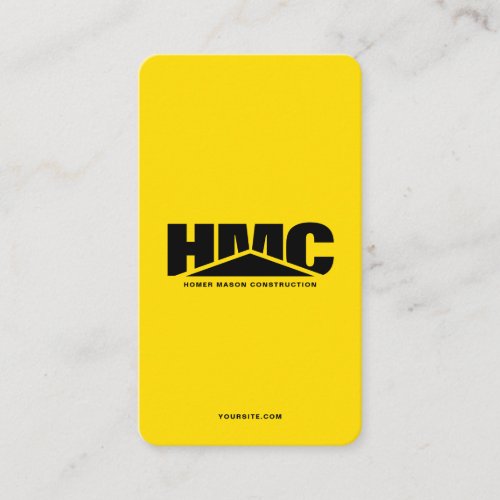 Contractor Construction Builder Carpenter yellow Business Card