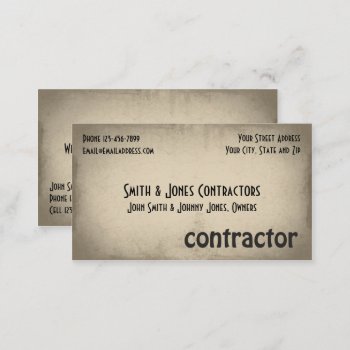 Contractor Construction Business Card by Business_Creations at Zazzle