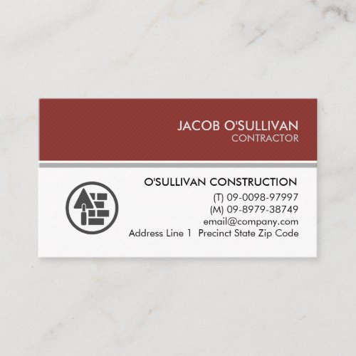Contractor Construction House Repair Business Card