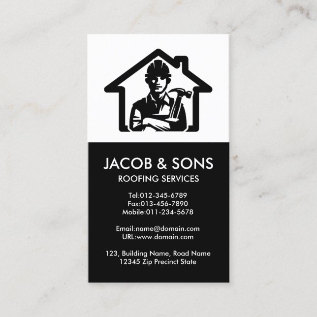 Contractor Construction House Repairs Business Card (Front)
