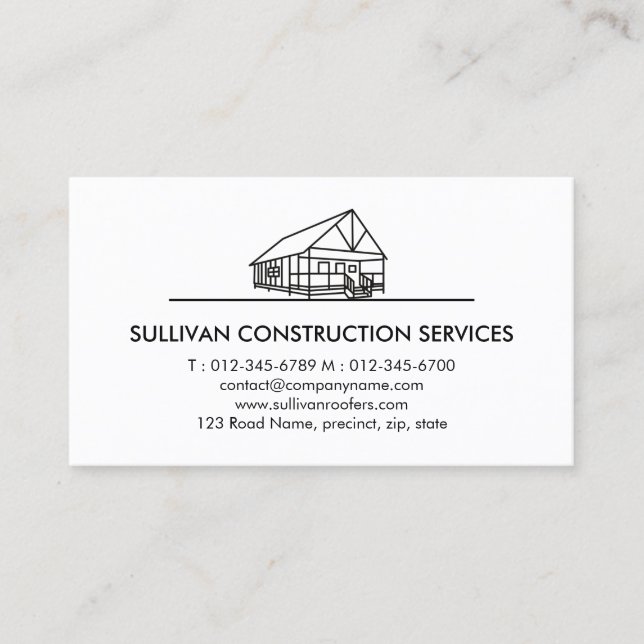 Contractor Construction House Repairs Business Card (Front)