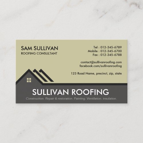 Contractor Construction House Repairs Business Card