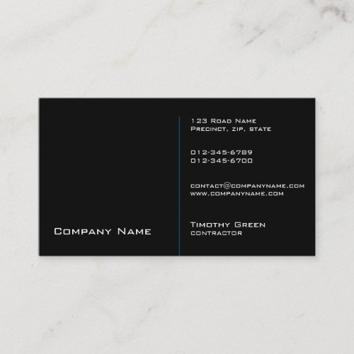 Contractor Construction Trade Skills Black Business Card