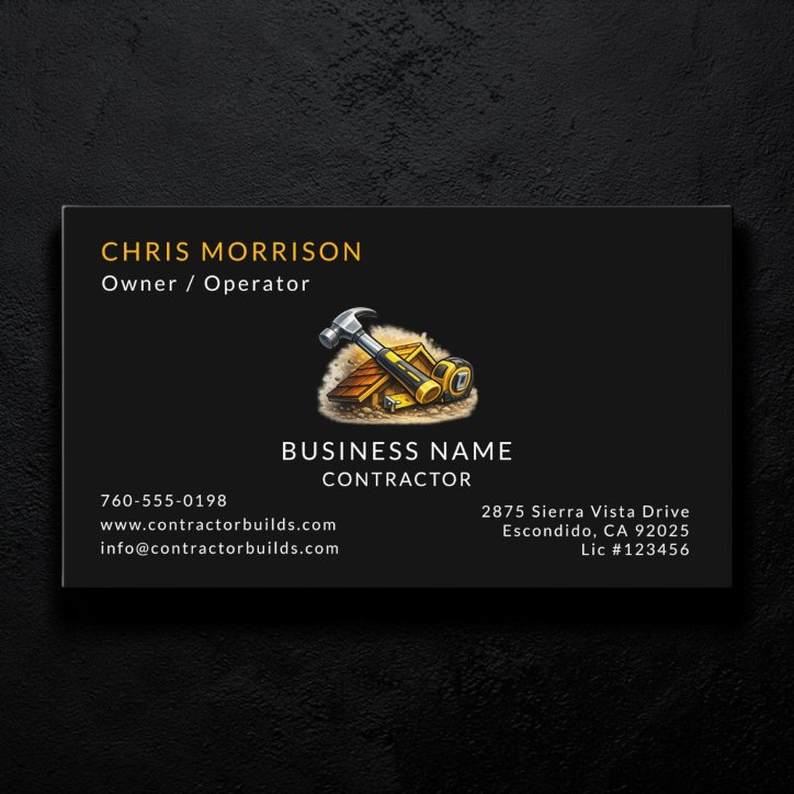 Contractor Constructions Services Business Card