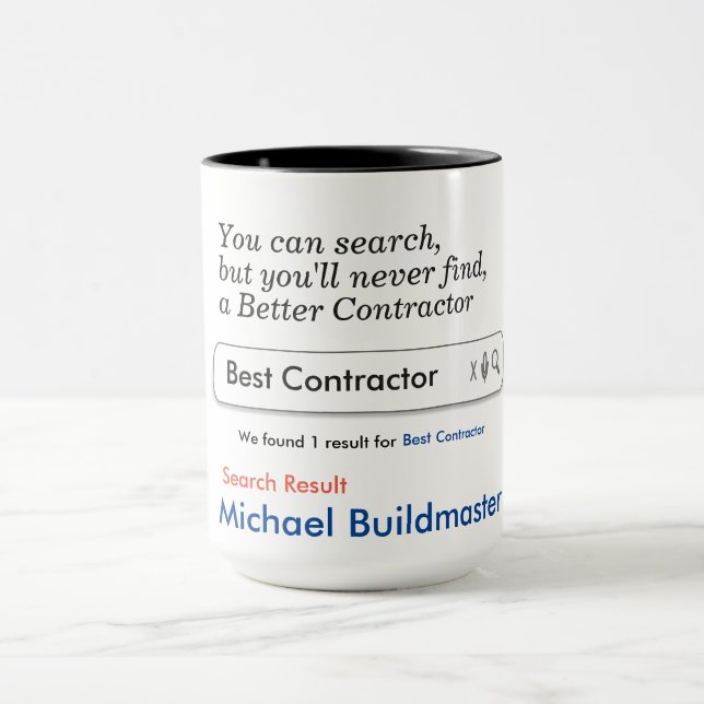 Contractor Custom Personalized Mug (Center)