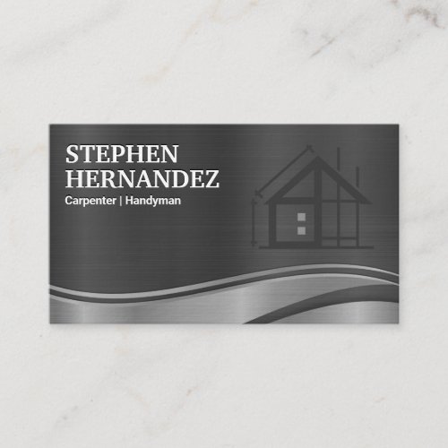 Contractor | Gray | Metallic | Blue Print Business Card