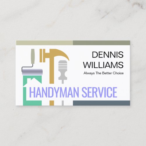 Contractor Handyman Tools Construction Business Card