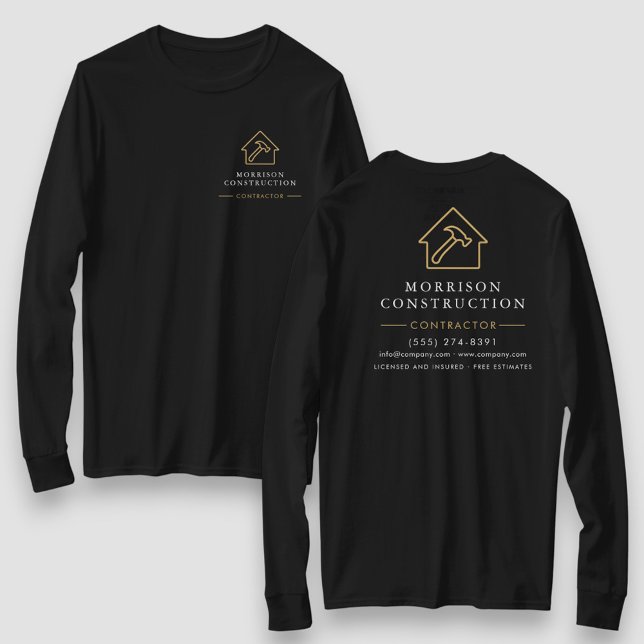 Contractor Home Repair Black Gold Work T-Shirt (Creator Uploaded)