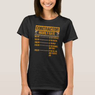 Contractor Hourly Rate Price Chart Labor Handyman T-Shirt