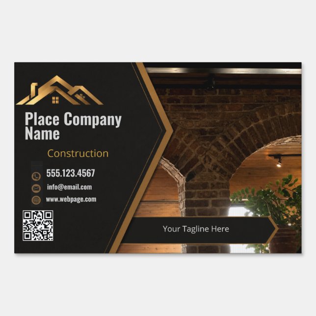 Contractor Job Site Sign for Builders & Remodeling (Front)