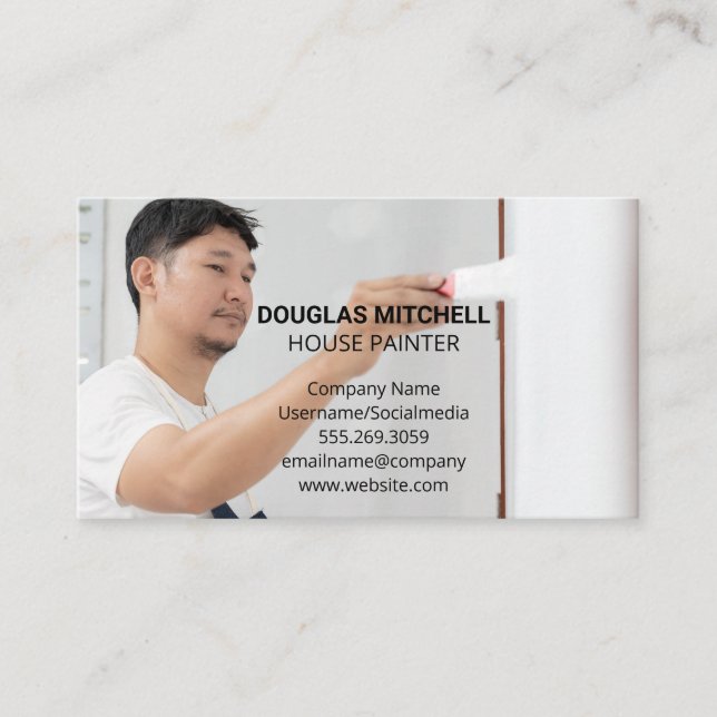Contractor Painting Door Business Card (Front)
