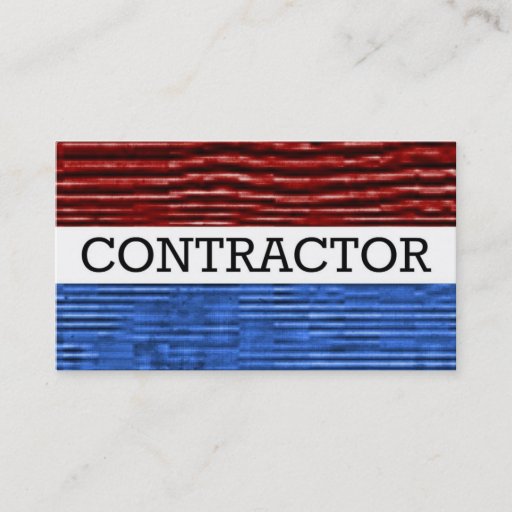 Customizable Contractor Patriotic Business Card