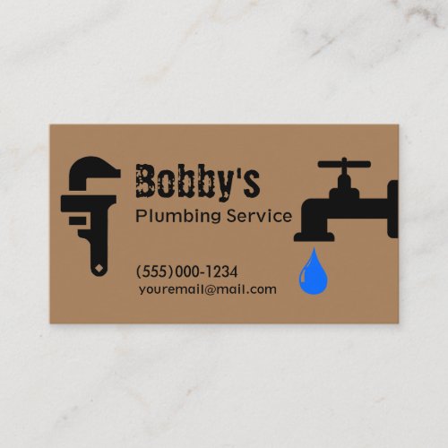 Contractor Plumbing Service Chrome Design Business Business Card