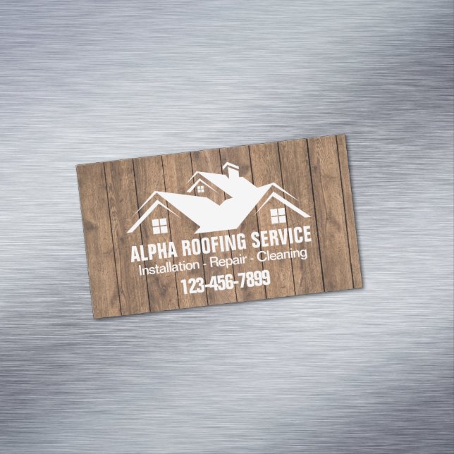 Contractor Roof Repair Construction Roofer Roofing Business Card Magnet (In Situ)