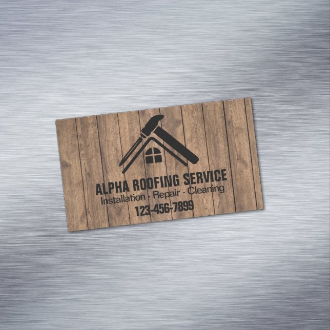 Contractor Roof Repair Construction Roofing Roofer Business Card Magnet (In Situ)