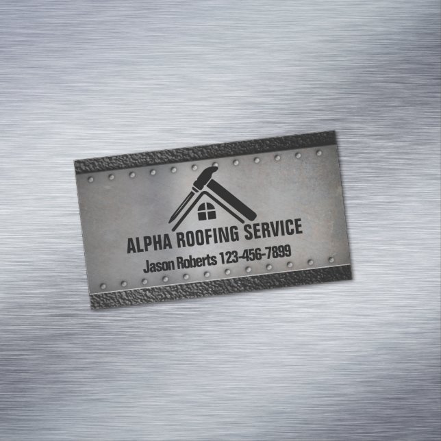 Contractor Roof Repair Construction Roofing Roofer Business Card Magnet (In Situ)