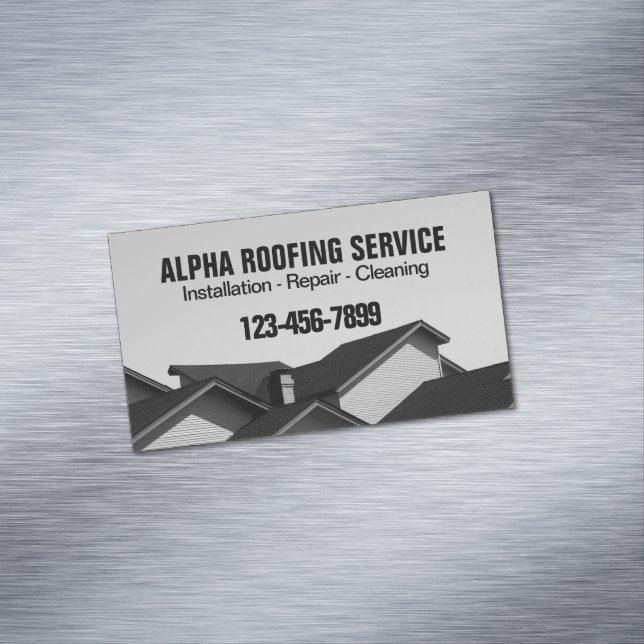Contractor Roof Repair Construction Roofing Roofer Business Card Magnet (In Situ)