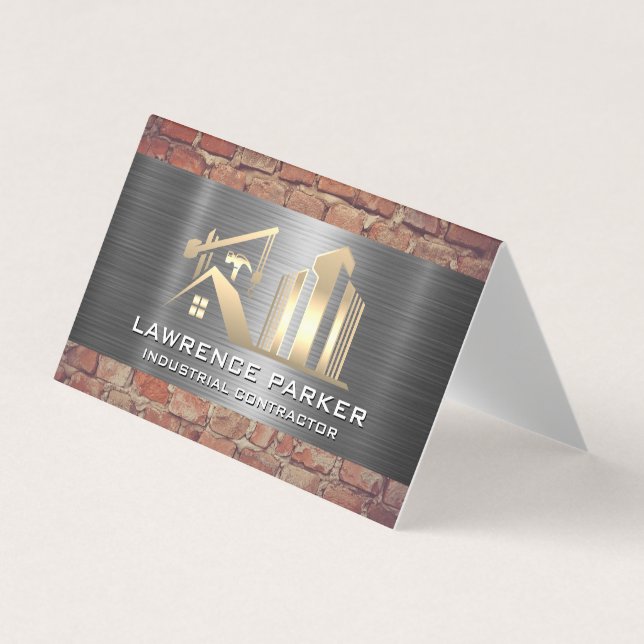 Contractor | Steel Brick | Construction Site Business Card (Front)