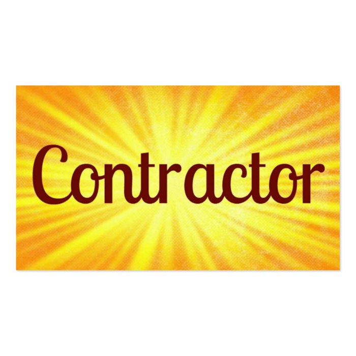 Contractor Sunshine Business Card