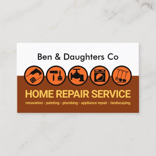 Contractor Tools Brown Building Layers Business Card