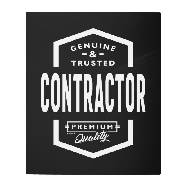 Contractor Work Job Title Gift Metal Print (Front)