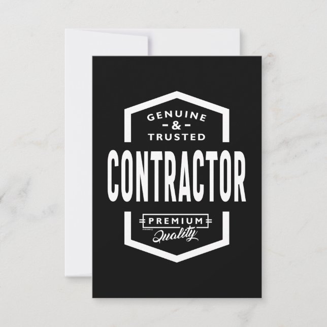 Contractor Work Job Title Gift RSVP Card (Front)